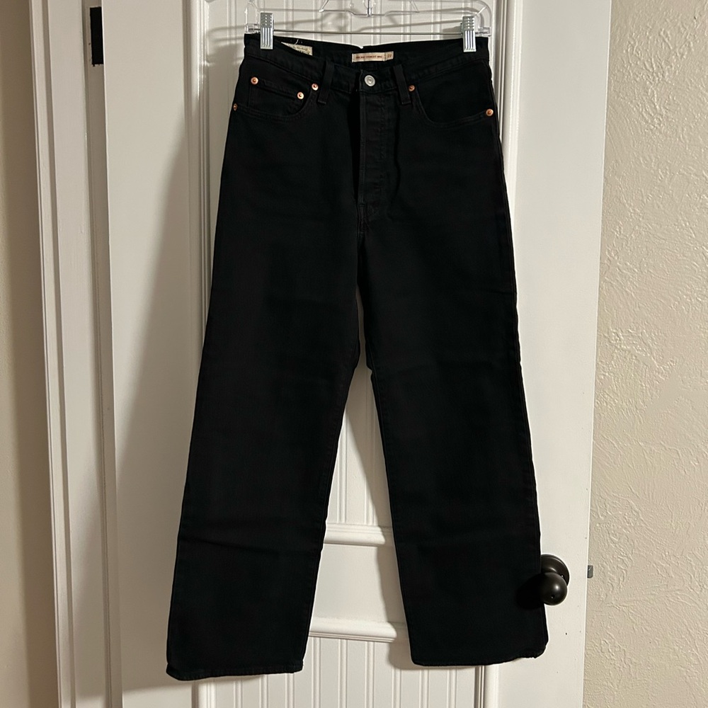 levi's ribcage straight ankle jeans - black